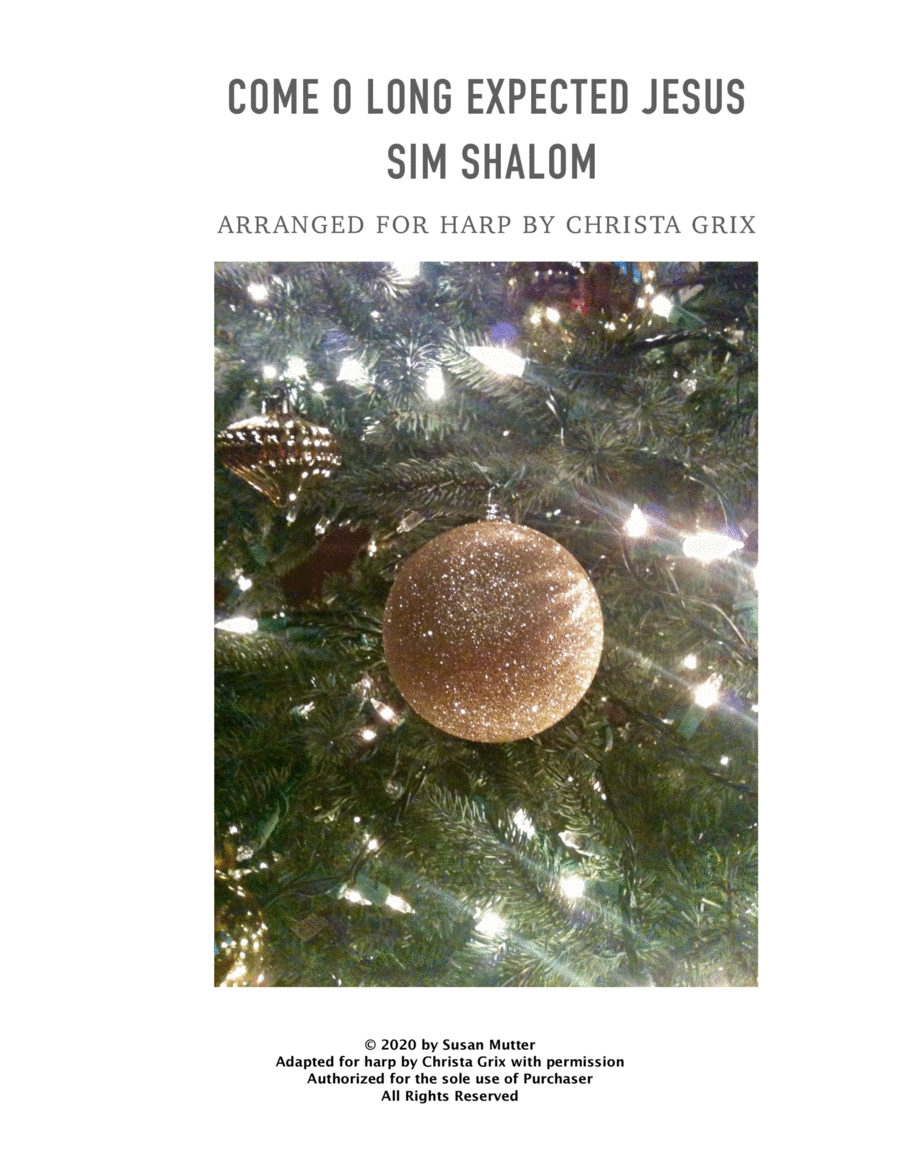 Come Thou Long Expected Jesus/Sim Shalom Harp scores gallery preview page 1