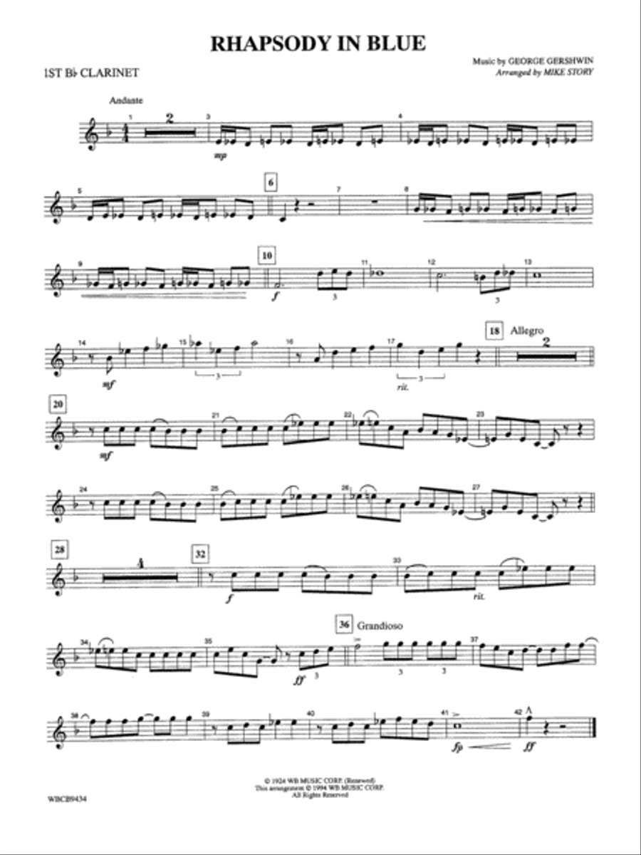 Book cover for Rhapsody in Blue™: 1st B-flat Clarinet