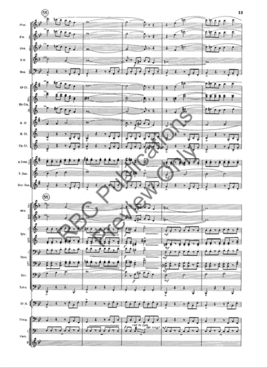 Overture In B Flat Concert Band scores gallery preview page 14