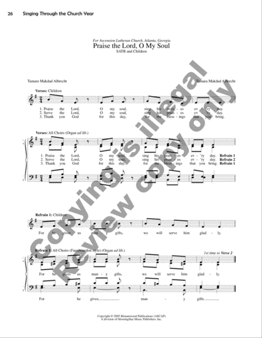 Singing Through the Church Year Children's Choir scores gallery preview page 26