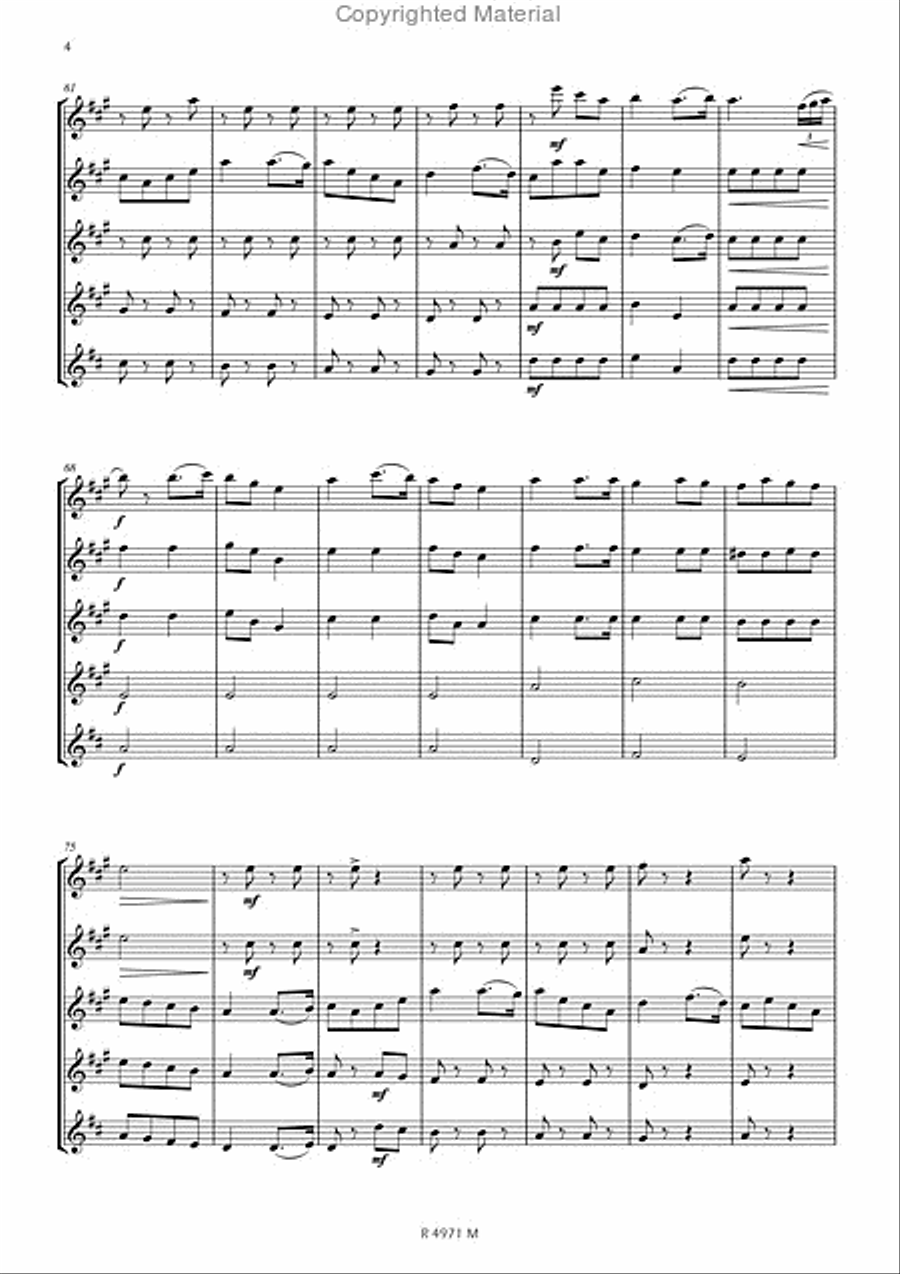Scotland the brave, 4 flûtes Flute scores gallery preview page 5