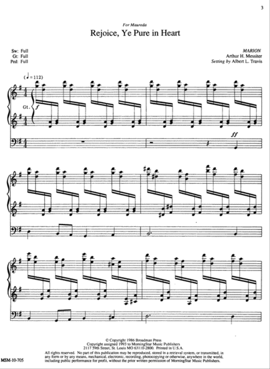 Toccata on Rejoice, Ye Pure in Heart Organ scores gallery preview page 2