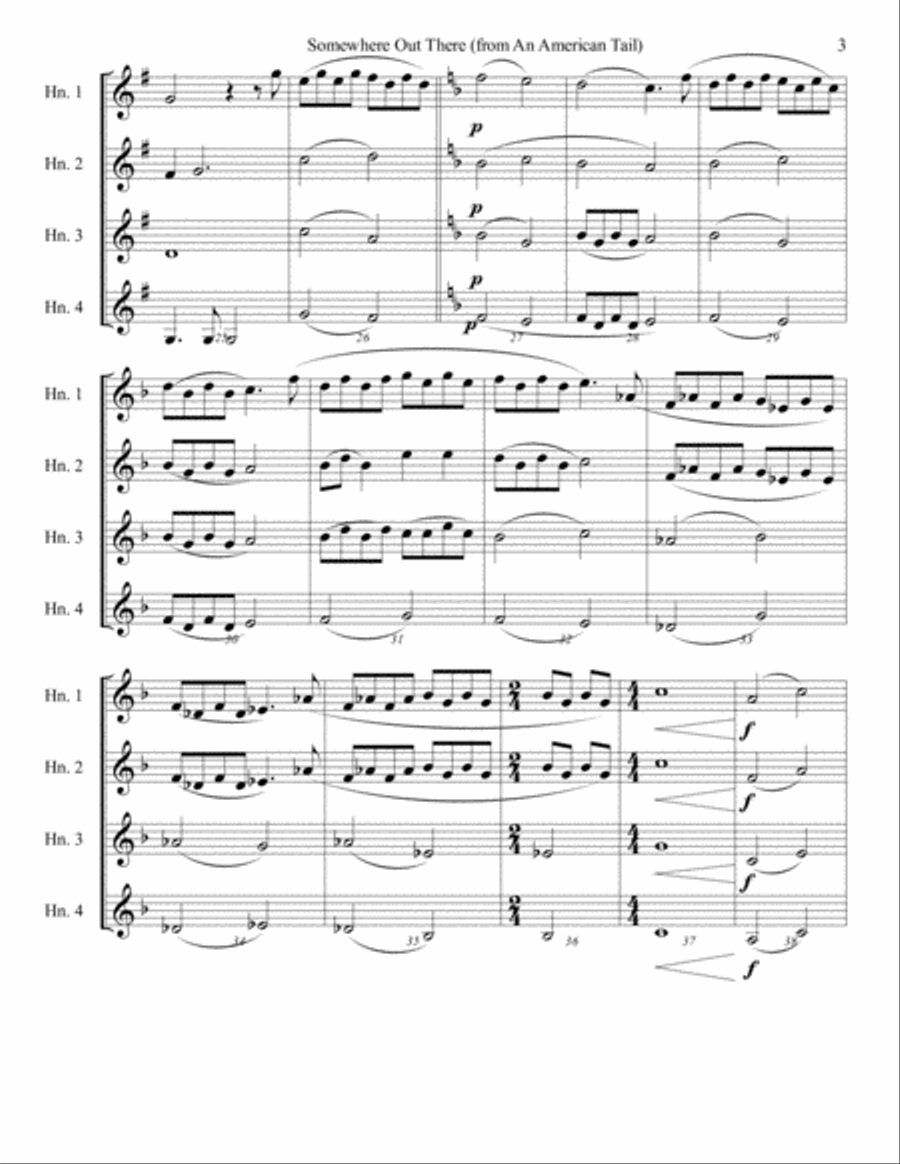 Somewhere Out There Brass Ensemble scores gallery preview page 4