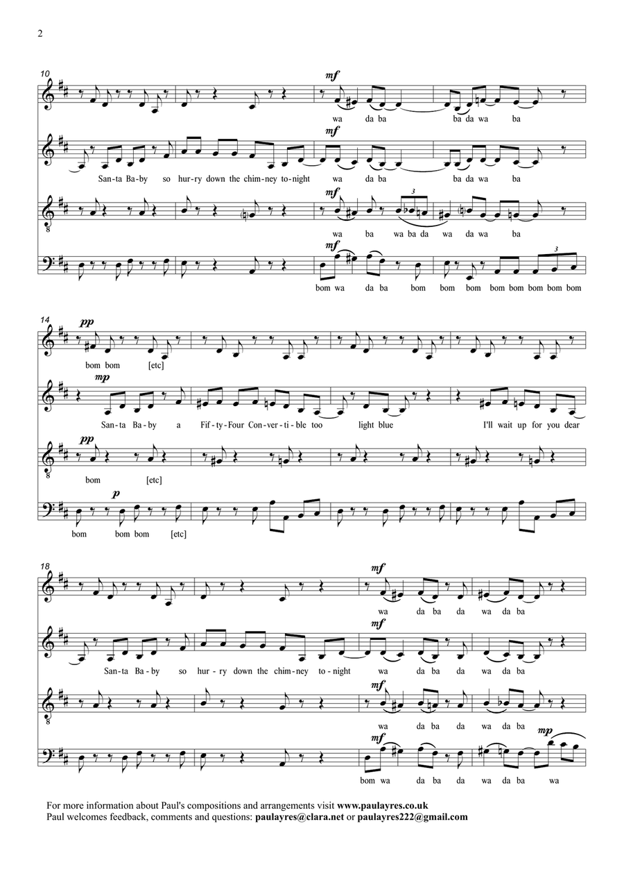 Santa Baby 4-Part scores gallery preview page 3