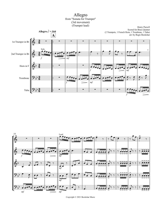 Book cover for Allegro (from "Sonata for Trumpet") (Bb) (Brass Quintet - 2 Trp, 1 Hrn, 1 Trb, 1 Tuba) (Trumpet lead