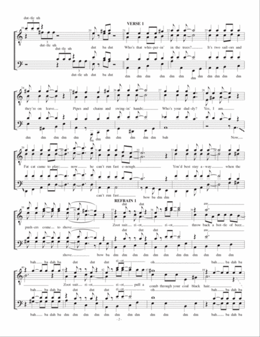 Zoot Suit Riot A Cappella scores gallery preview page 2