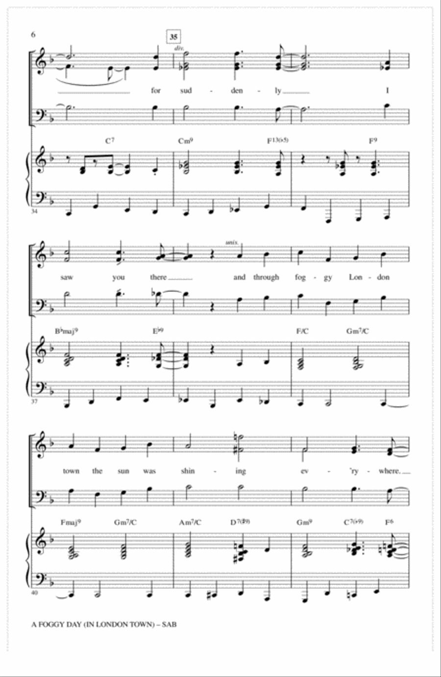 A Foggy Day (In London Town) 3-Part scores gallery preview page 5