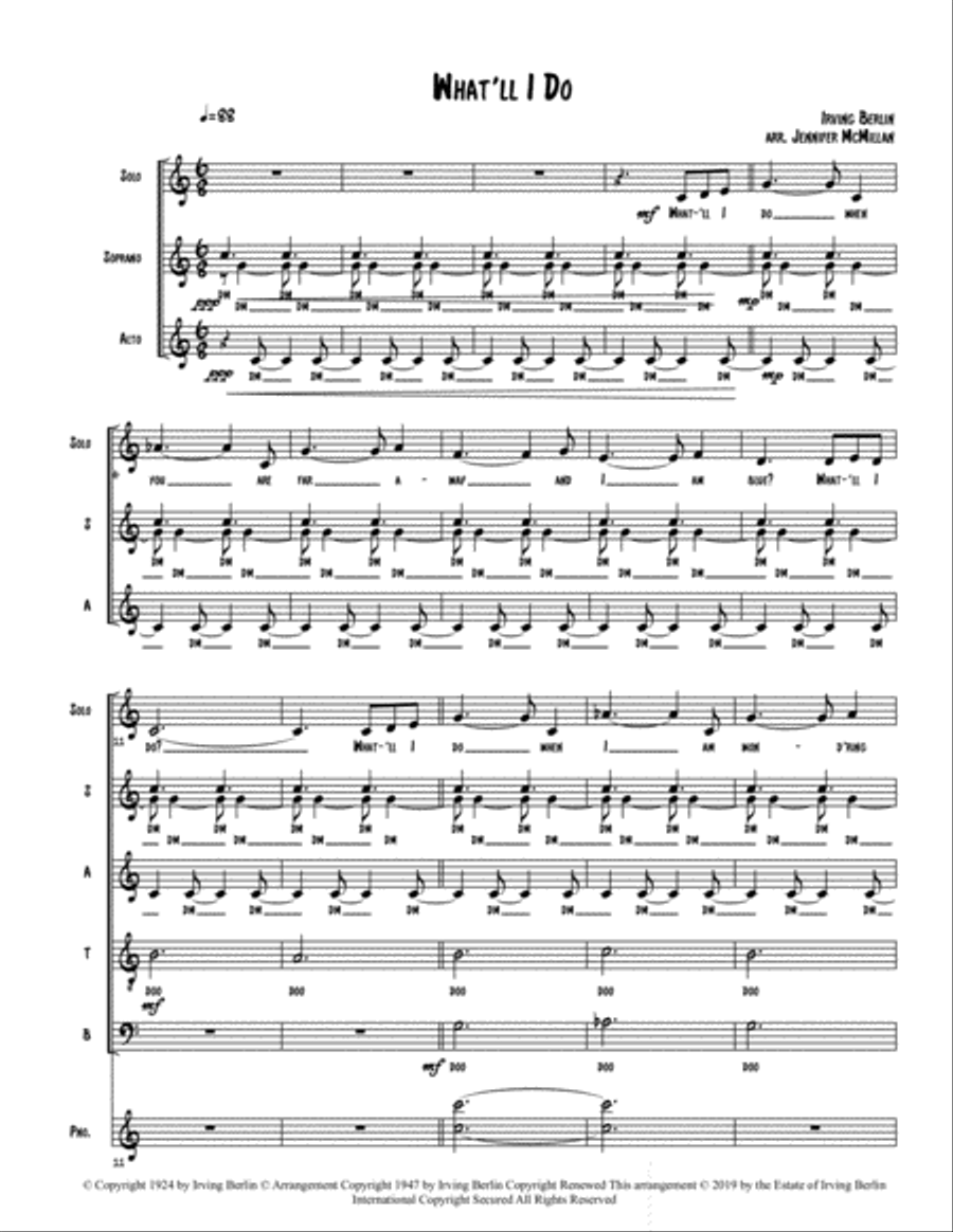 What'll I Do? 4-Part scores gallery preview page 1