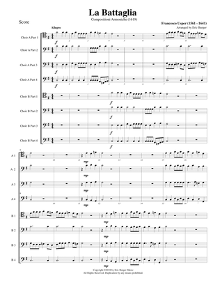 La Battaglia for Trombone or Low Brass Octet