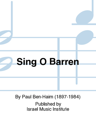 Book cover for Sing O Barren