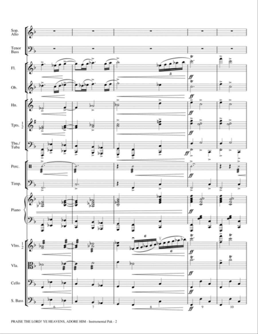 Praise The Lord! Ye Heavens, Adore Him - Full Score Choir scores gallery preview page 2