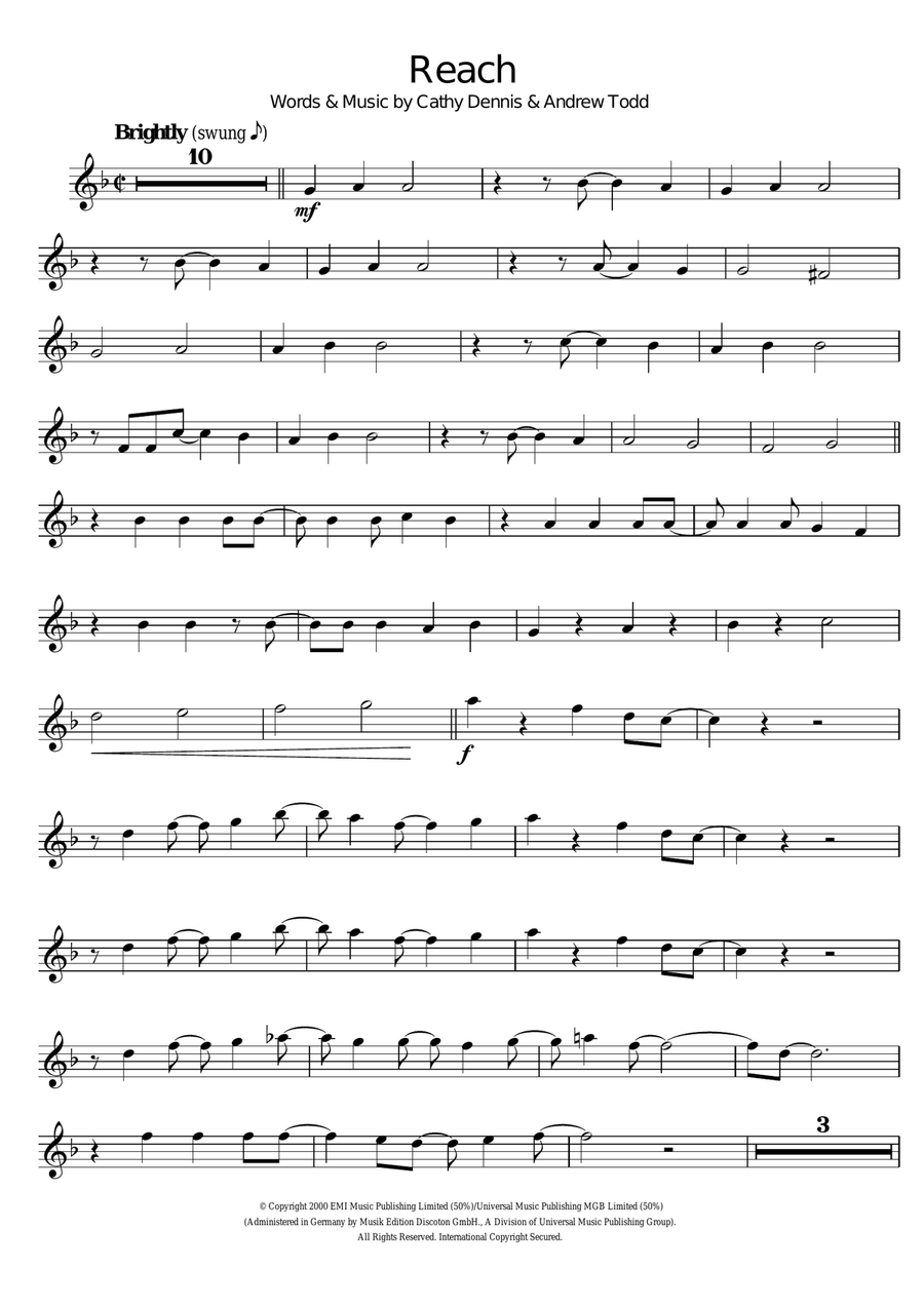 Reach Violin Solo scores gallery preview page 1
