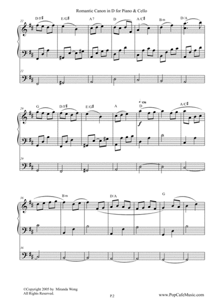 Romantic Canon in D for Piano & Cello