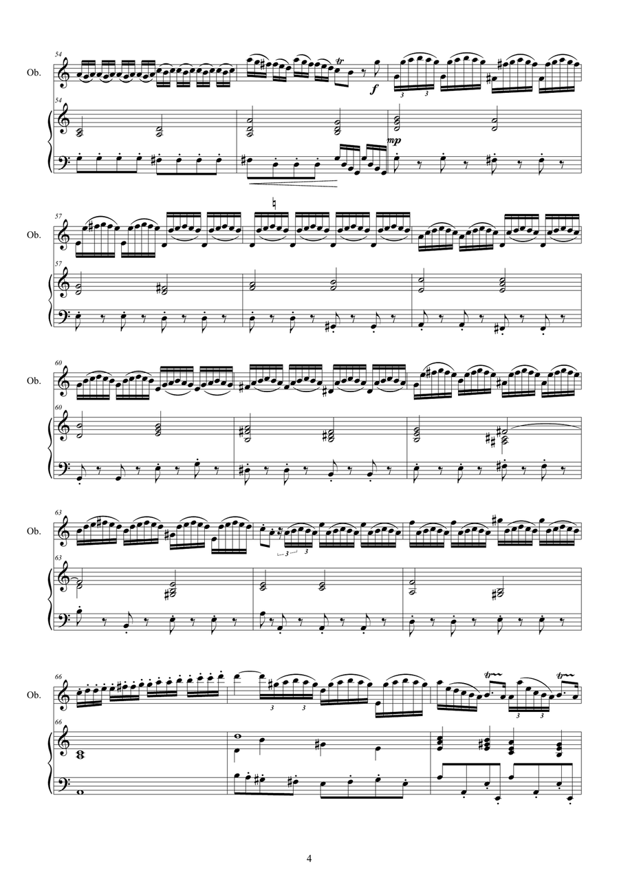 Vivaldi - Oboe Concerto in C major RV 447 for Oboe and Piano - Score and Oboe part Piano scores gallery preview page 4
