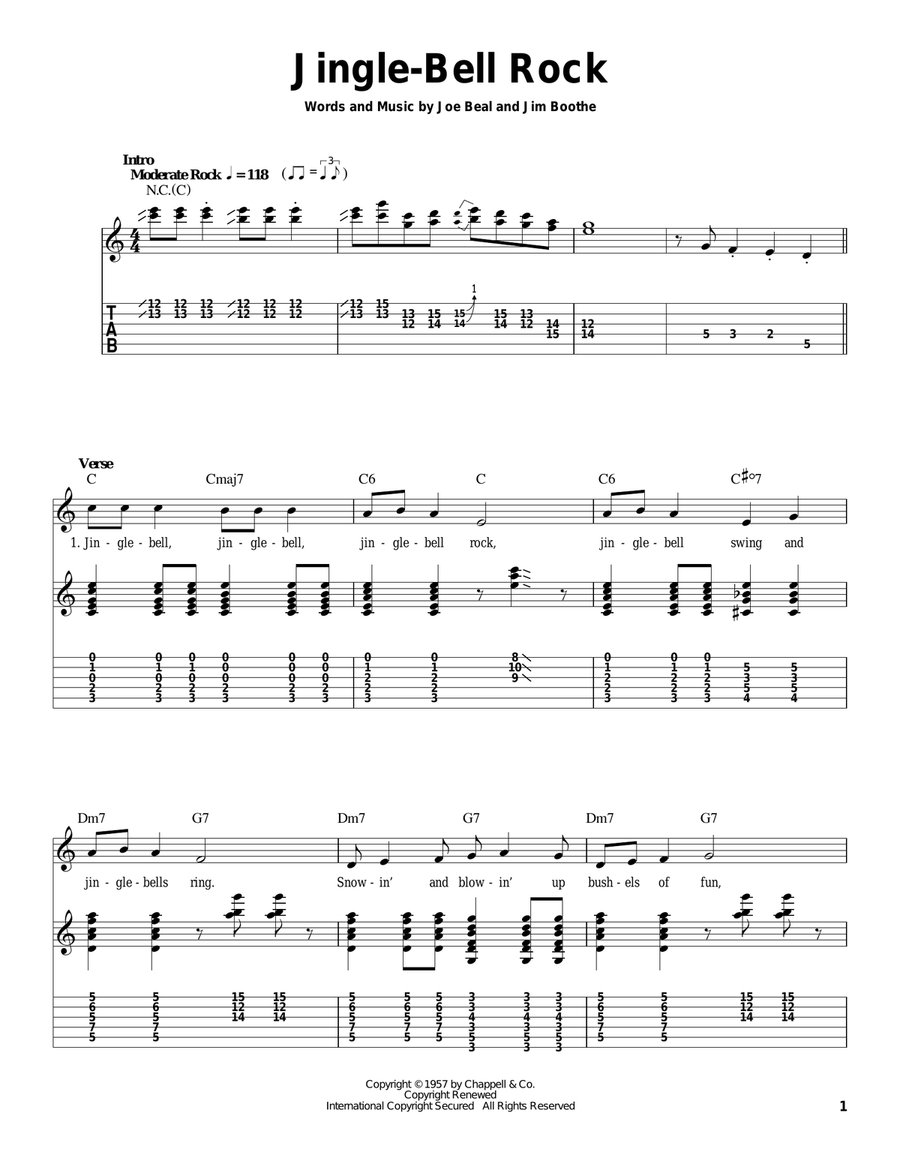 Jingle-Bell Rock Acoustic Guitar scores gallery preview page 1
