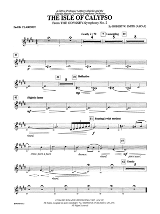The Isle of Calypso (from The Odyssey (Symphony No. 2)): 2nd B-flat Clarinet