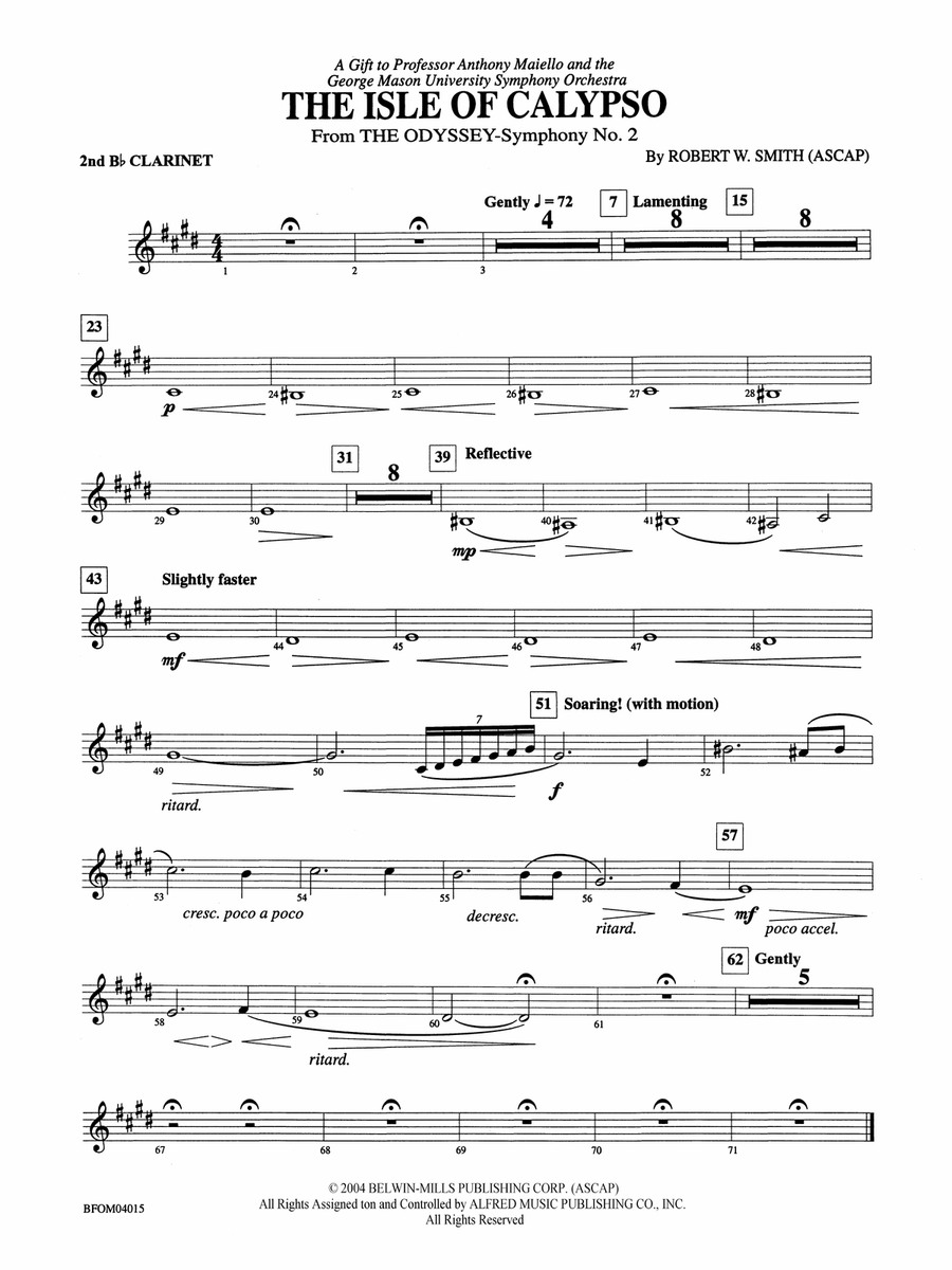 The Isle of Calypso (from The Odyssey (Symphony No. 2)): 2nd B-flat Clarinet