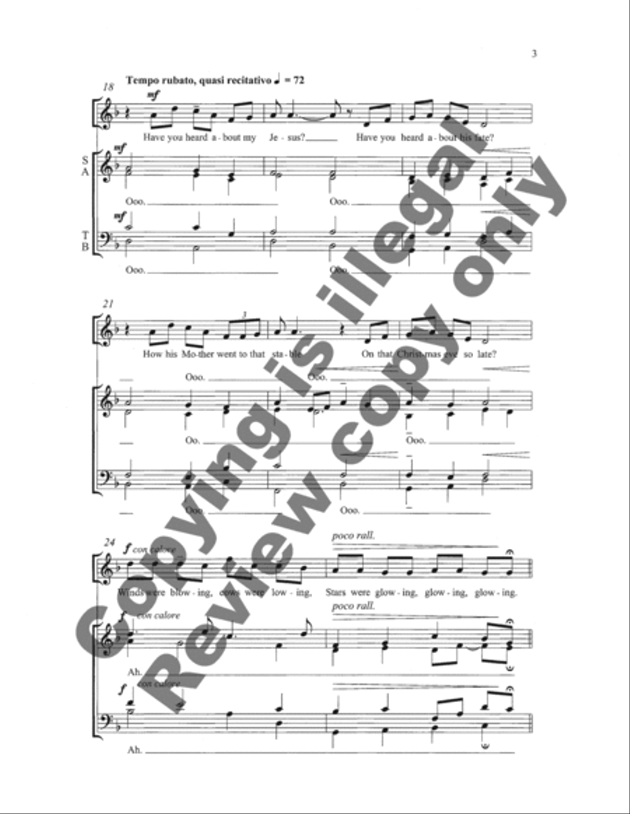 Jesus, Jesus, Rest Your Head 4-Part scores gallery preview page 4