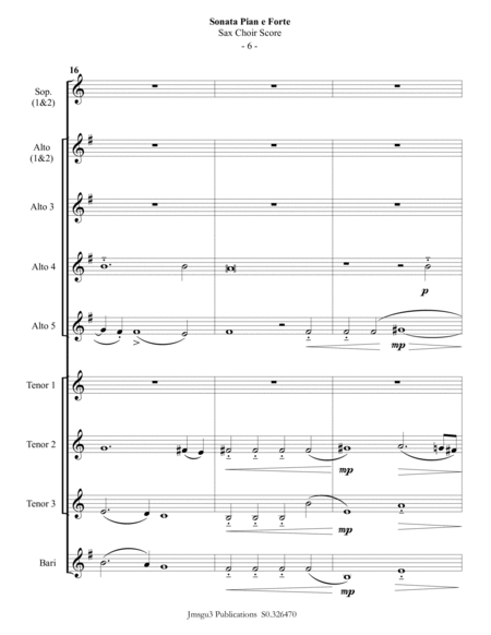Gabrieli: Sonata Pian e Forte Ch. 175 for Saxophone Choir image number null