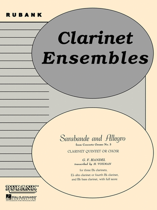 Book cover for Sarabande and Allegro (from Concerto Grosso No. 3)