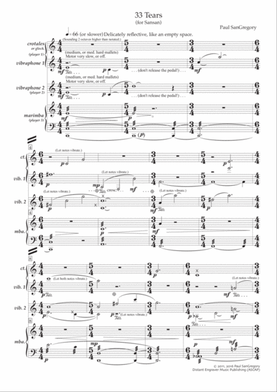 33 Tears (for percussion trio) Percussion Ensemble scores gallery preview page 5