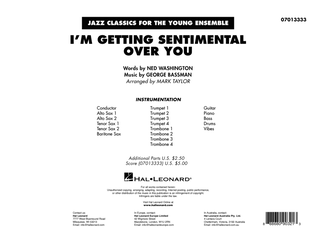 Book cover for I'm Getting Sentimental Over You (arr. Mark Taylor) - Conductor Score (Full Score)