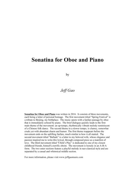 Sonatina for Oboe & Piano image number null