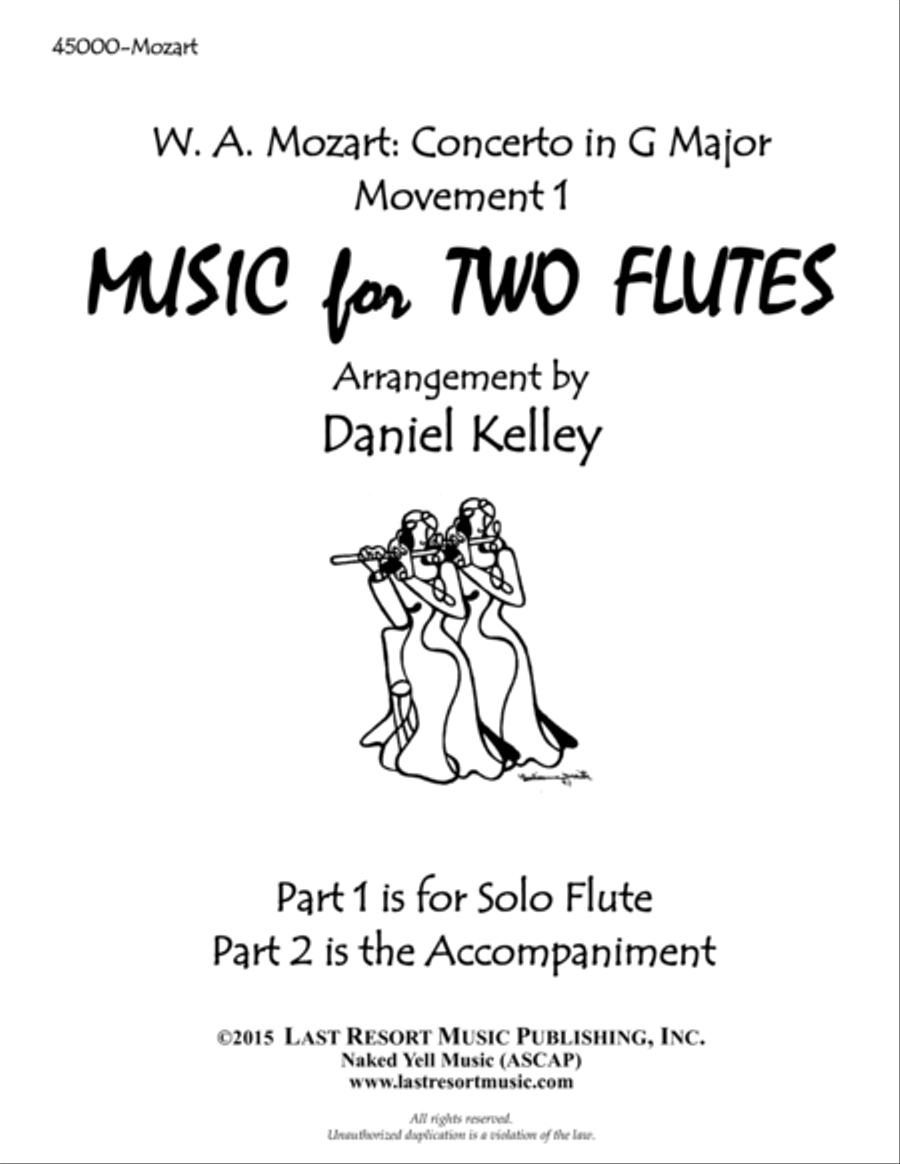 Concerto in G Major K. 313 by Mozart - arranged for Flute Duet (1st Movement) Flute Duet scores gallery preview page 1