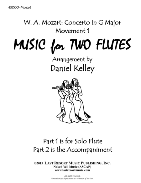 Concerto in G Major K. 313 by Mozart - arranged for Flute Duet (1st Movement)