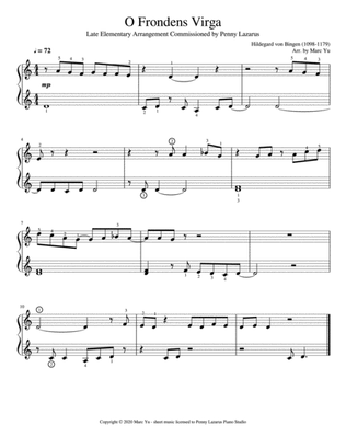 O Frondens Virga - Late Elementary Piano Arrangement