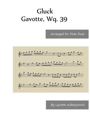 Book cover for Gavotte, Wq. 39 - Flute Duet