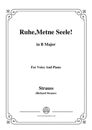 Book cover for Richard Strauss-Ruhe,Meine Seele! In B Major,for Voice and Piano