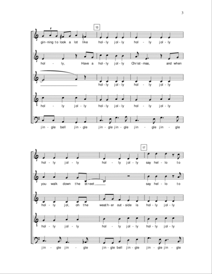A Holly Jolly Christmas 4-Part scores gallery preview page 3