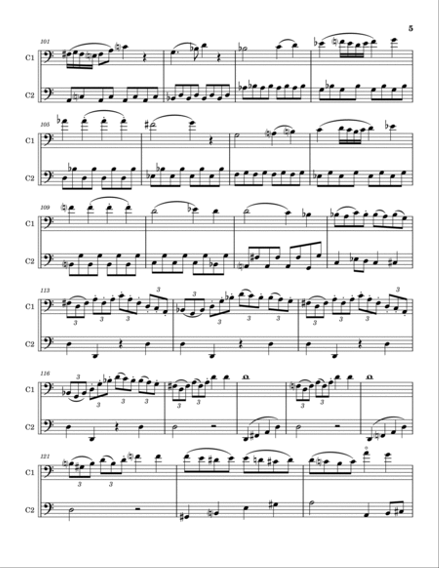 Cello Sonata Op. 43 No. 2 String Duet scores gallery preview page 5