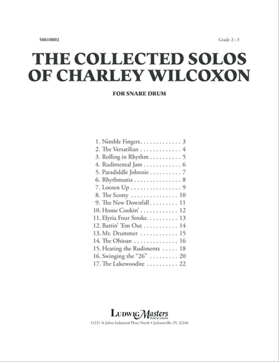The Collected Solos of Charley Wilcoxon Percussion scores gallery preview page 1