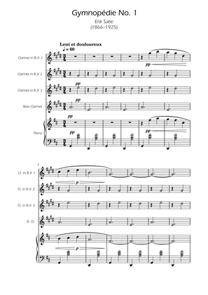 Gymnopedie No. 1 - Clarinet Quartet