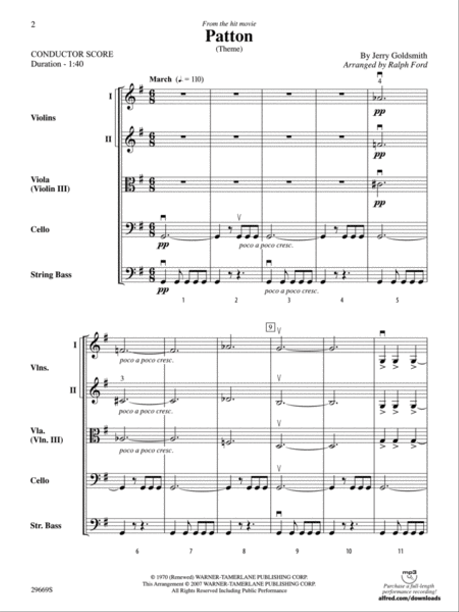 Patton (Theme) String Orchestra scores gallery preview page 2