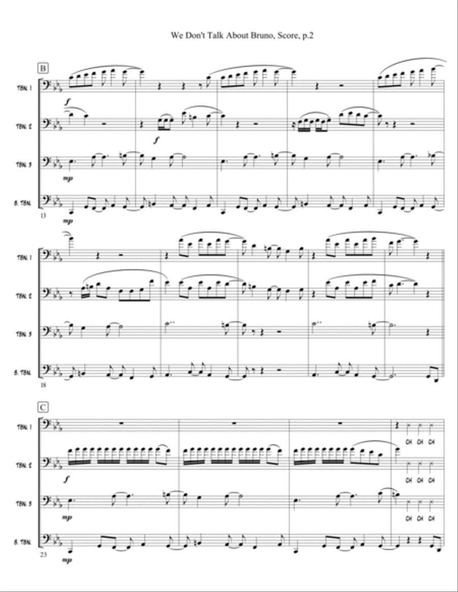 We Don't Talk About Bruno Brass Quartet scores gallery preview page 2