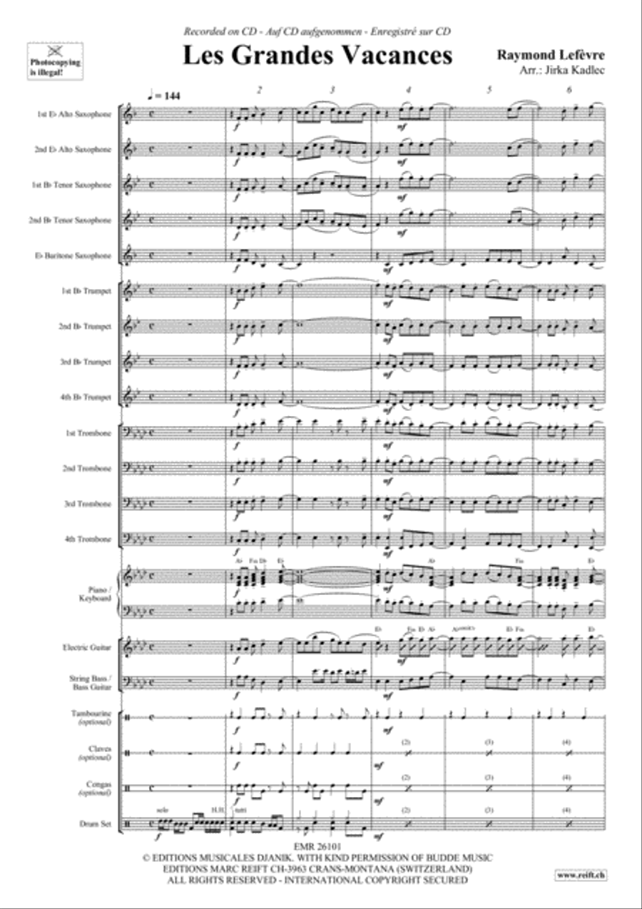 Les Grandes Vacances Les Grandes Vacances Big Band scores gallery preview page 3