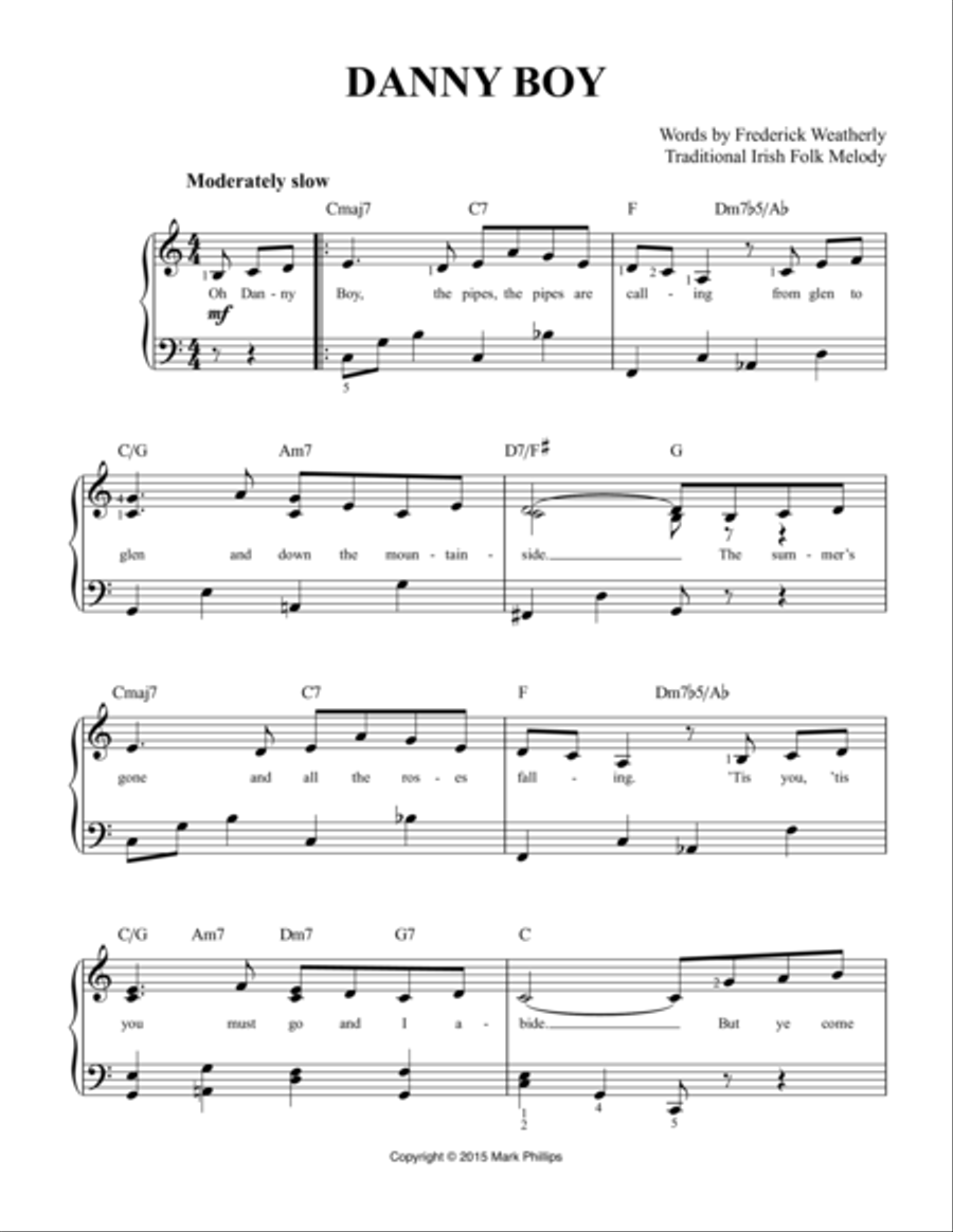 Danny Boy Easy Piano scores gallery preview page 1