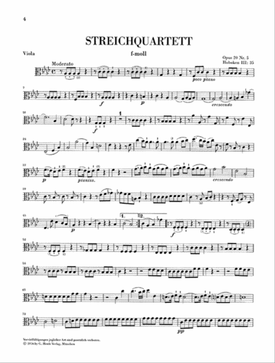String Quartets, Vol. IV, Op. 20 (Sun Quartets) String Quartet scores gallery preview page 5