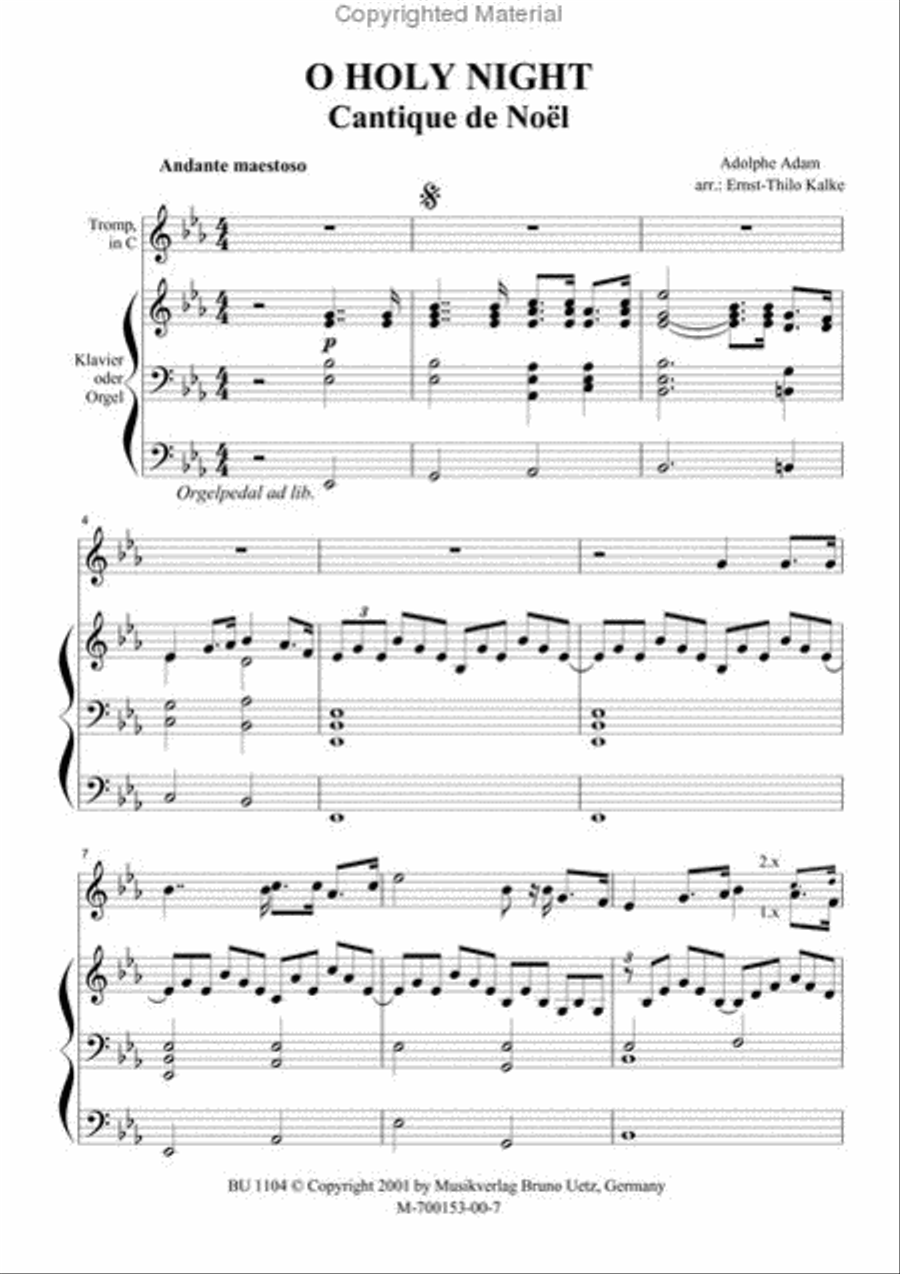 Cantique Noel Cantique Noel Trumpet scores gallery preview page 2