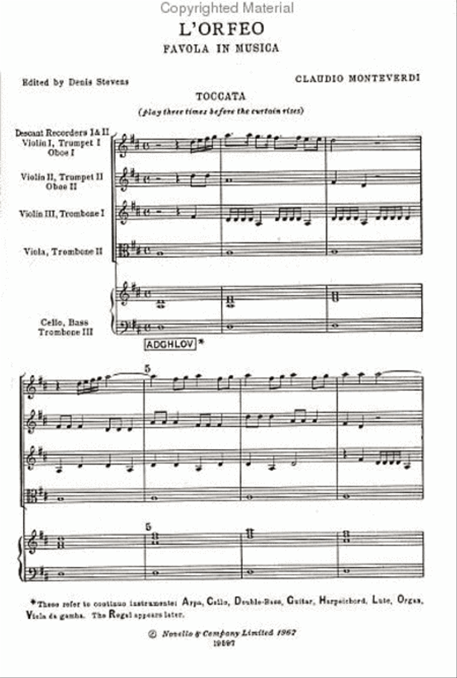 Claudio Monteverdi: L'Orfeo - Favola In Musica SV.318 Voice scores gallery preview page 2