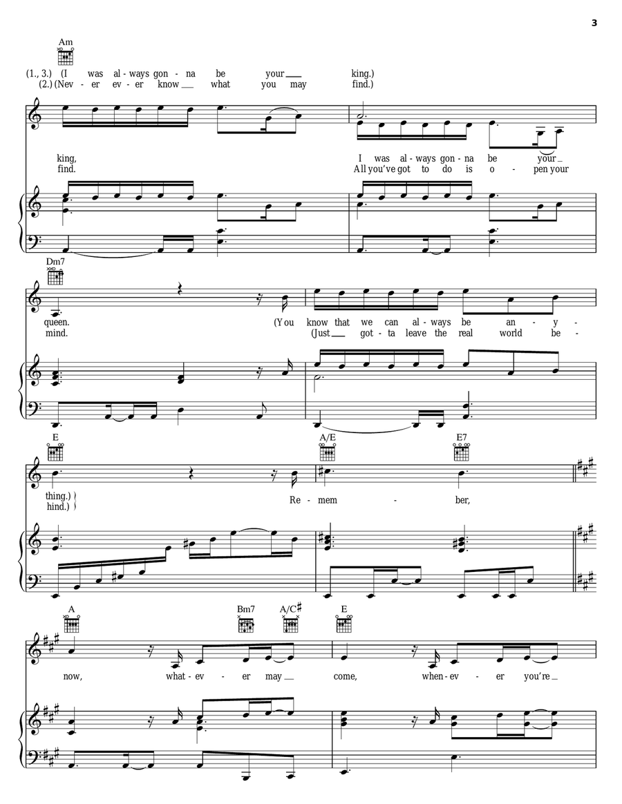 A Place For Us Piano, Vocal, Guitar scores gallery preview page 3