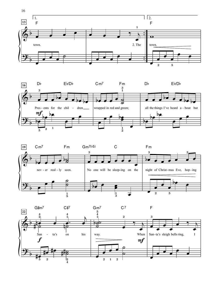 When Christmas Comes To Town (from The Polar Express) (arr. Dan Coates) Easy Piano scores gallery preview page 2