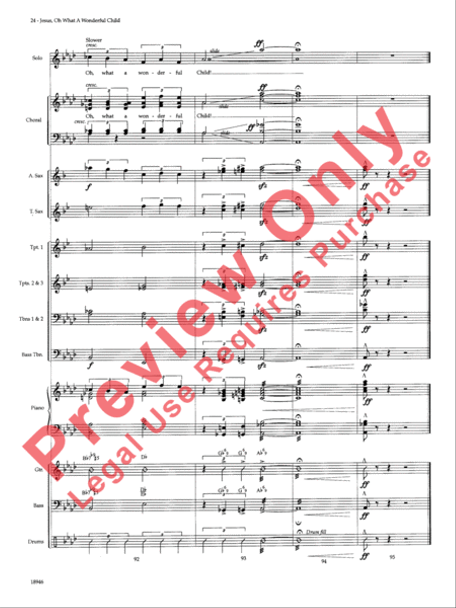 Jesus, Oh What a Wonderful Child Choir scores gallery preview page 25