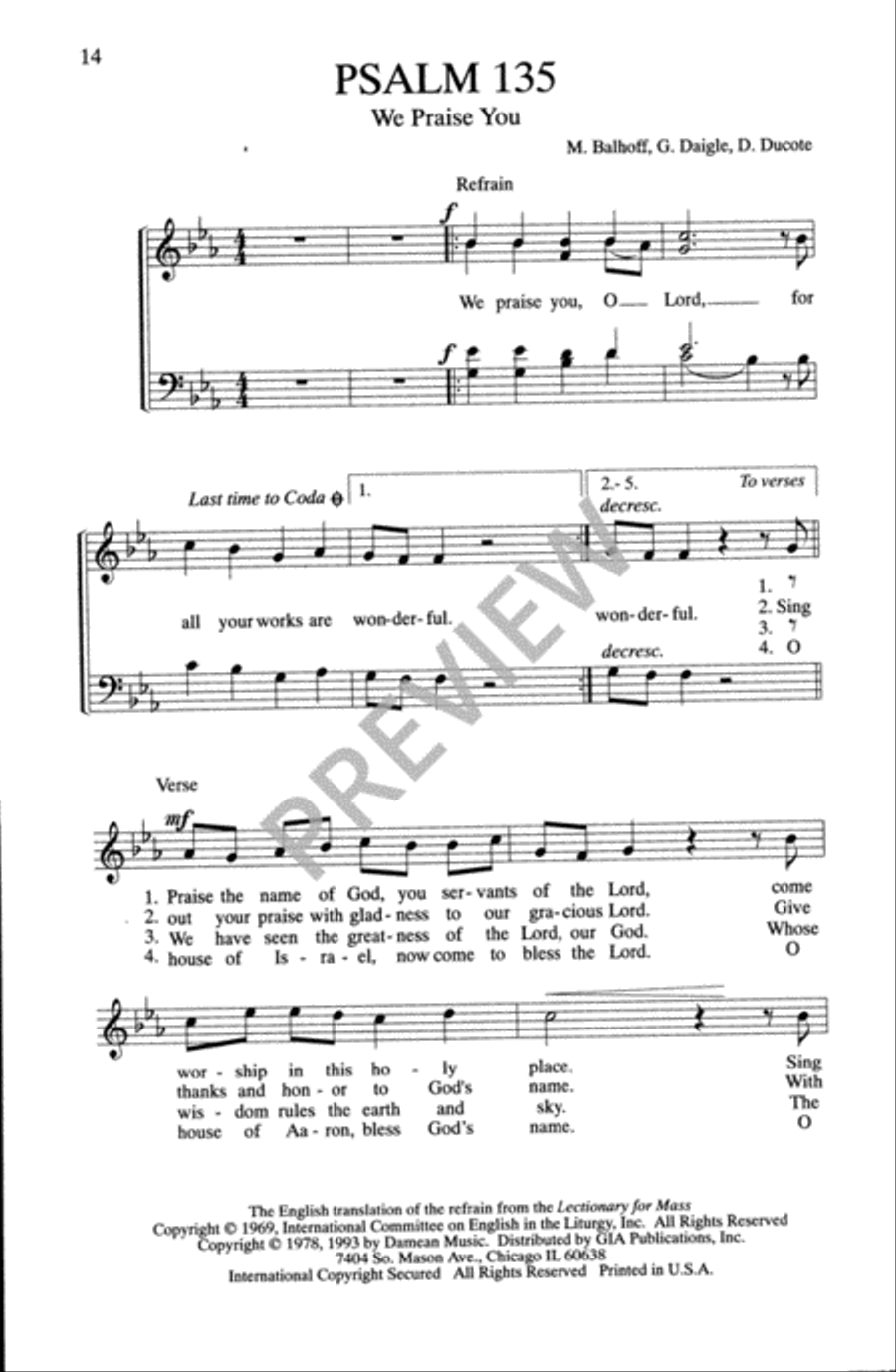 Psalms for the Church Year - Volume 6, Choral Refrains 4-Part scores gallery preview page 16
