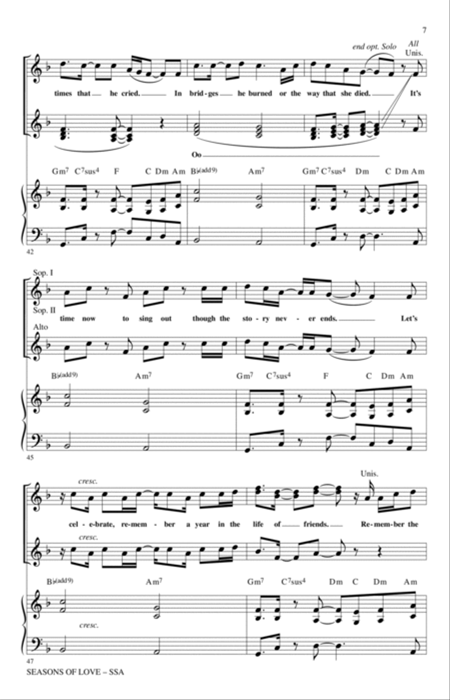 Seasons Of Love (from Rent) (arr. Roger Emerson) SSA scores gallery preview page 6