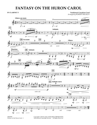 Fantasy on the Huron Carol - Bb Clarinet 3