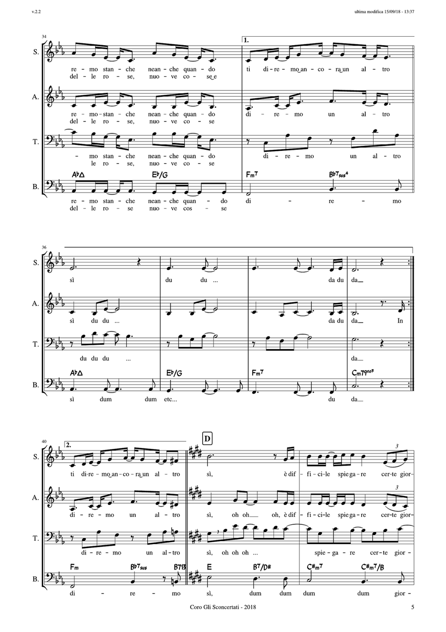 Quello che le Donne non Dicono for SATB (complete score + single parts) 4-Part scores gallery preview page 6